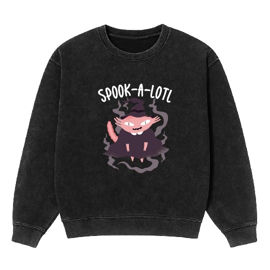 Axolotl Halloween Trick Or Treat Amphibian Axolotl Mineral Wash Sweatshirts