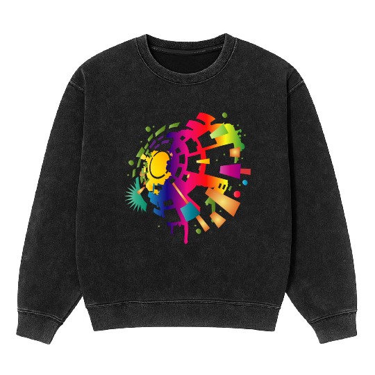 colorful sound symbol for festival season Mineral Wash Sweatshirts