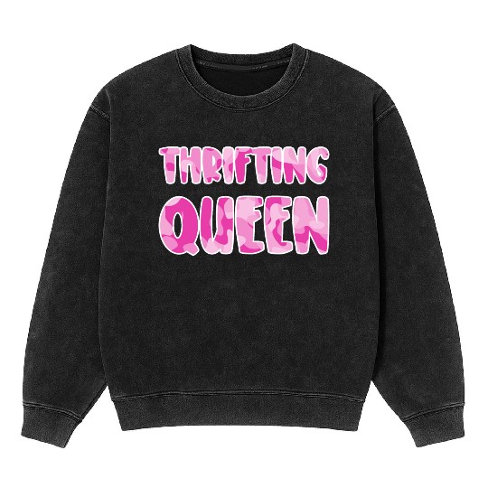 Thrifting Queen pink camo Mineral Wash Sweatshirts