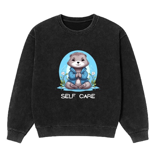 Yoga Meditation Jump-start your zen Otter Mineral Wash Sweatshirts