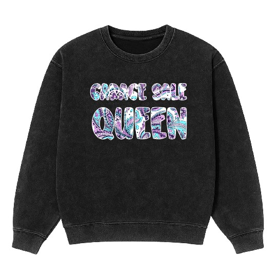 Garage Sale Queen paisley Mineral Wash Sweatshirts