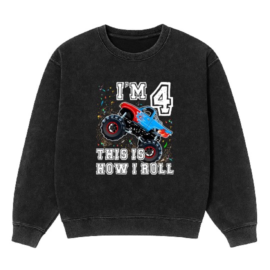 Monster Trucks 4Th Party 4 Mineral Wash Sweatshirts