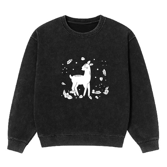 deer in the forest Mineral Wash Sweatshirts