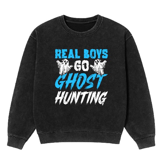 Paranormal Investigator Boys Ghost Hunting Mineral Wash Sweatshirts