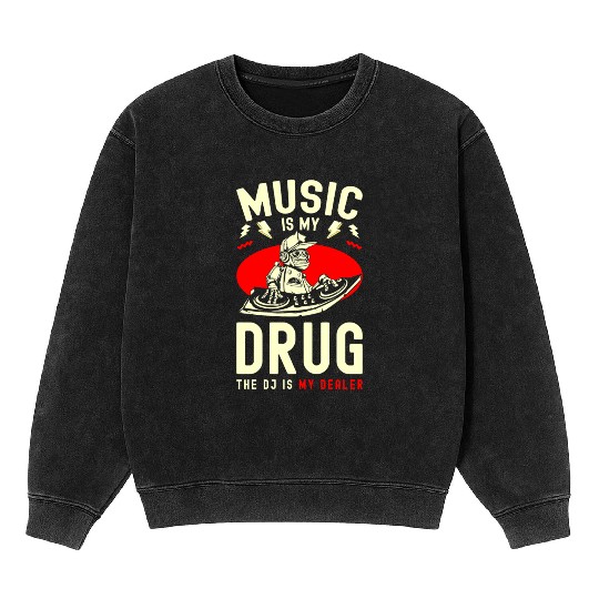 Music Techno Festival Mineral Wash Sweatshirts