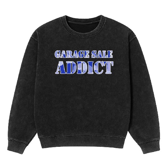 Garage Sale Addict blue camo Mineral Wash Sweatshirts