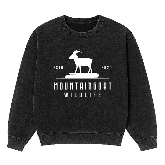 Mountain Goat Nature Wild Animals Mountain Animals Mineral Wash Sweatshirts
