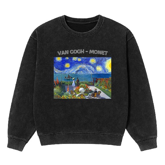 Starry Night Garden At Sainte Adresse Impressionis Mineral Wash Sweatshirts