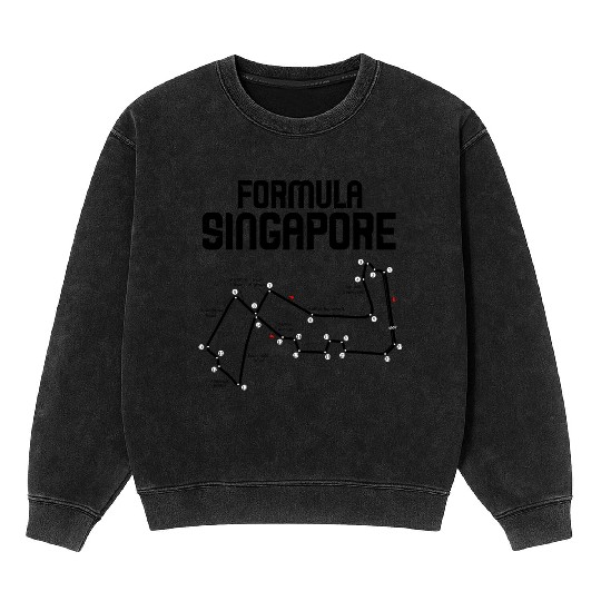 Formula Singapore Racing Circuit Car Map Grand Mineral Wash Sweatshirts