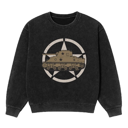 M4 Sherman | World War 2 Vehicle Mineral Wash Sweatshirts
