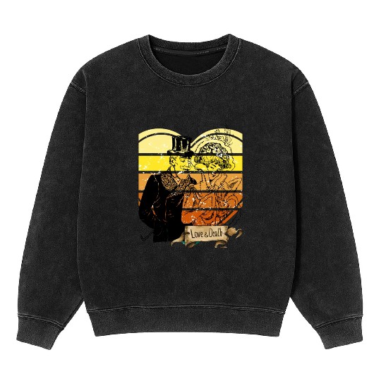 love or death vintage Mineral Wash Sweatshirts design