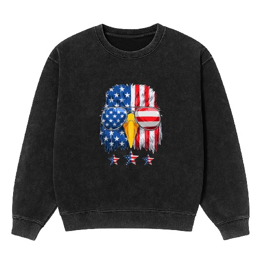 Patriots America Ealge Stars and Stripes US Pride Mineral Wash Sweatshirts