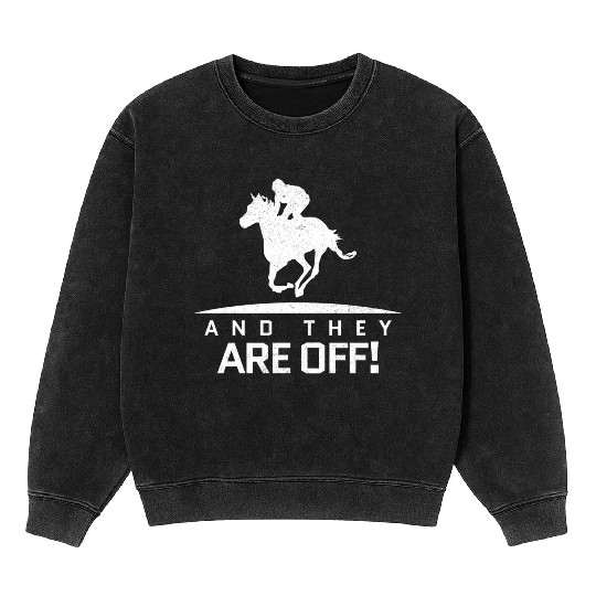 horse racing Mineral Wash Sweatshirts