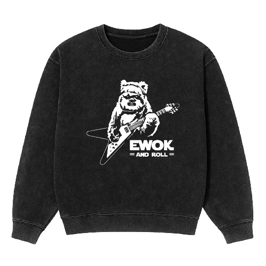 New Ewok And Roll Guitar Funny Mineral Wash Sweatshirts