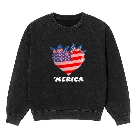Patriotism Merica Pride US Patriots USA Fan Mineral Wash Sweatshirts