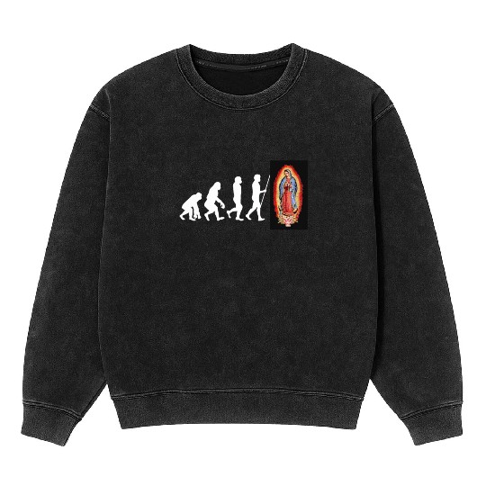 Our Lady Of Guadalupe Virgin Mary Mineral Wash Sweatshirts