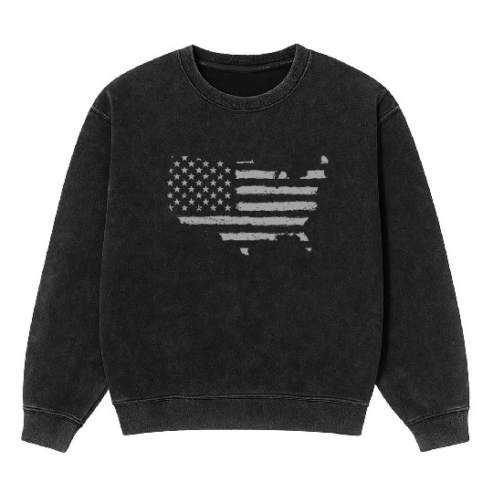 HAND PAINTED US FLAG Mineral Wash Sweatshirts