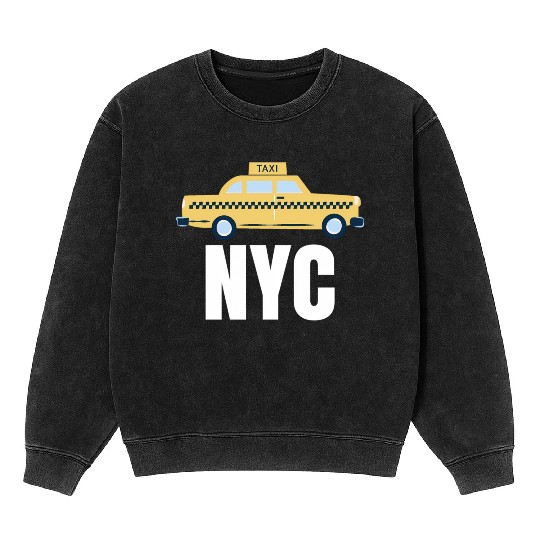 Nyc New York City Taxi Travel Usa Cities Mineral Wash Sweatshirts