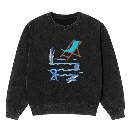 Sizzling Summer Beach Vibes Mineral Wash Sweatshirts--Embrace the sun