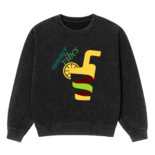 Cool lemon drink summer design Mineral Wash Sweatshirts