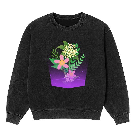 flowers and plants with magic light 1 Mineral Wash Sweatshirts