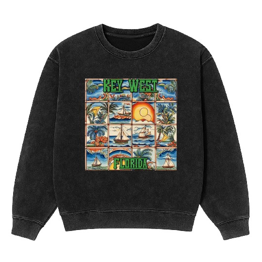Key West Folk Art Mineral Wash Sweatshirts