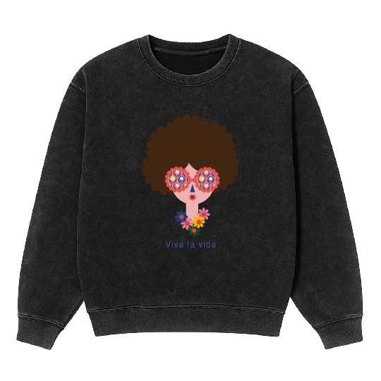Cute Frida Kahlo In Colorful Summer Vacation Mineral Wash Sweatshirts
