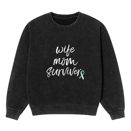 Cervical Cancer Awareness Products Ribbon Survivor Mineral Wash Sweatshirts