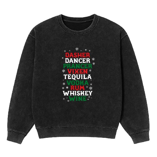 Beer Wine Tequila Reindeer Mineral Wash Sweatshirts