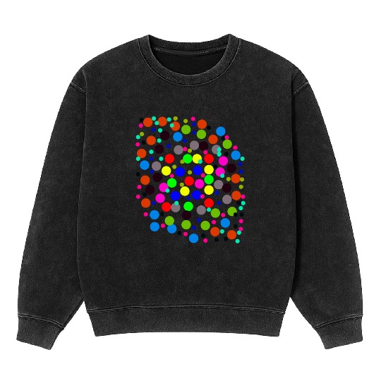 Multi-colored circle pattern Mineral Wash Sweatshirts, Travel
