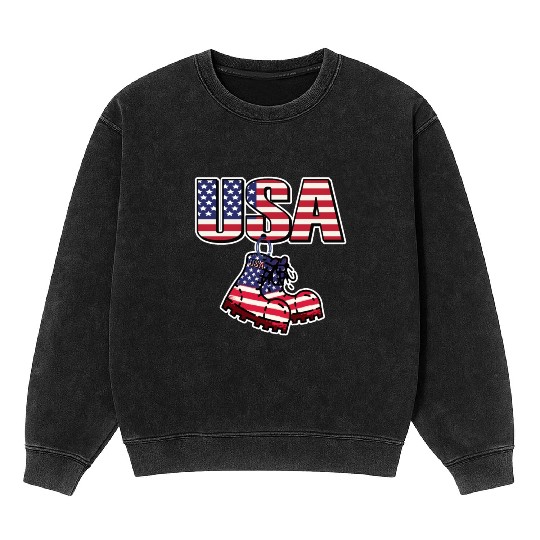 God bless America the land of the free Mineral Wash Sweatshirts
