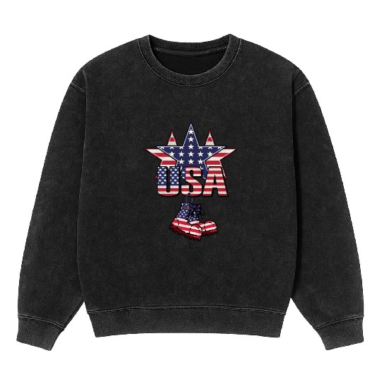 God bless America the land of the free Mineral Wash Sweatshirts