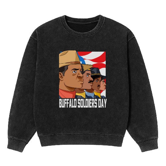 National Buffalo Soldiers Day July 28Th Patriotic Mineral Wash Sweatshirts