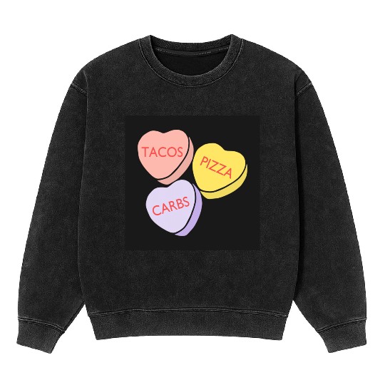 FRONTARTFunny Conversation Hearts Candy Mineral Wash Sweatshirts