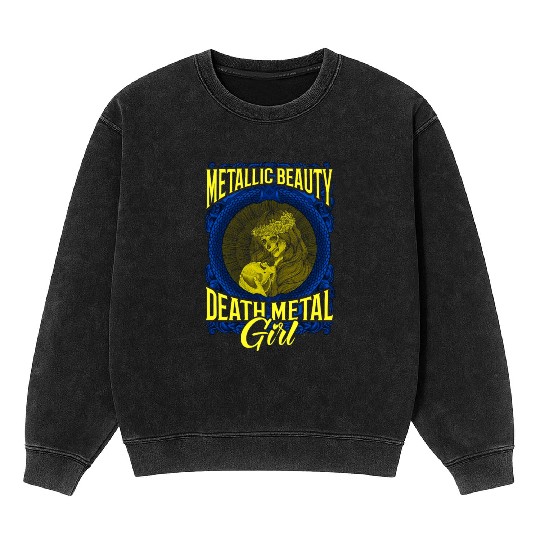 Goth Rock Satan Girl Woman Festivals Death Metal Mineral Wash Sweatshirts