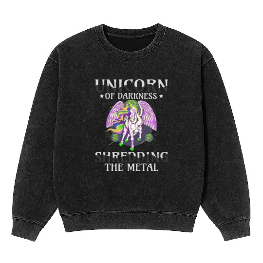 Goth Rock Satan Girl Woman Festivals Death Metal Mineral Wash Sweatshirts
