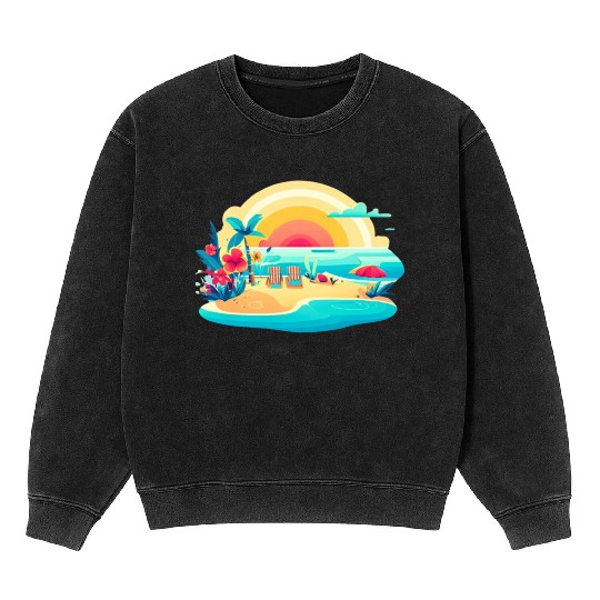 Poolside paradise Mineral Wash Sweatshirts
