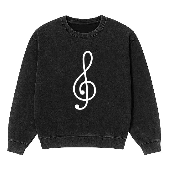 Musician Treble Clef Music Mineral Wash Sweatshirts