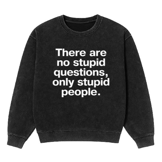 There Are No Stupid Questions Only Stupid People Mineral Wash Sweatshirts