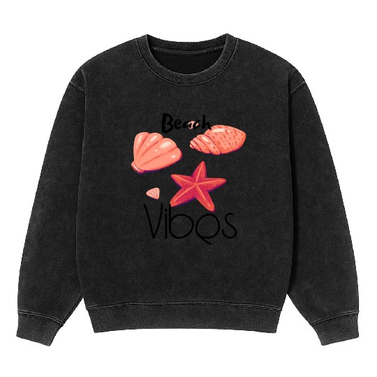 "Beach Vibes Mineral Wash Sweatshirts: Embrace the Sun and Sand!"