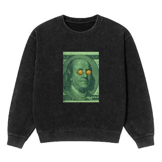 Benjamin Franklin Bitcoin Mineral Wash Sweatshirts