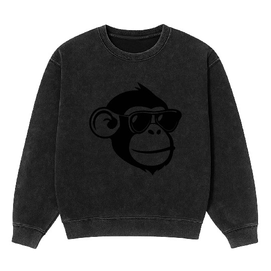 Ape Face Apes Apelike Jungle Primate Mineral Wash Sweatshirts