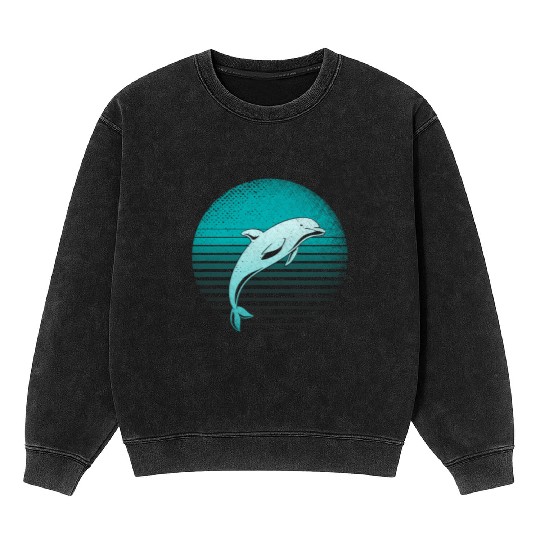 Sea Dolphin Ocean Animal Dolphin Mineral Wash Sweatshirts