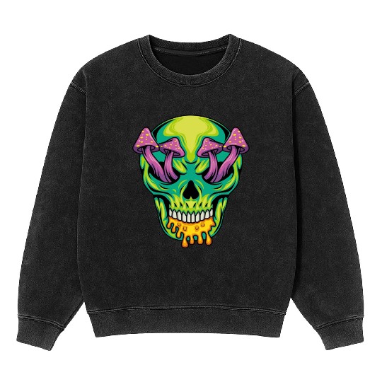 Mysterious skull Mineral Wash Sweatshirts