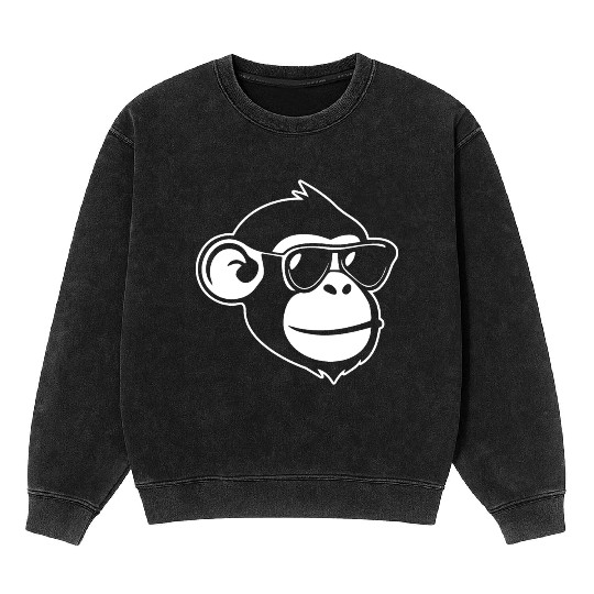 Ape Face Apes Apelike Jungle Primate Mineral Wash Sweatshirts