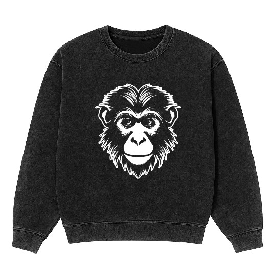 Ape Face Apes Apelike Jungle Primate Mineral Wash Sweatshirts