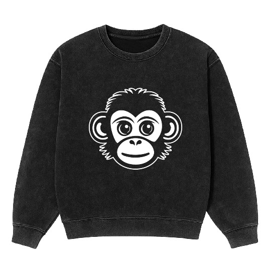 Ape Face Apes Apelike Jungle Primate Mineral Wash Sweatshirts
