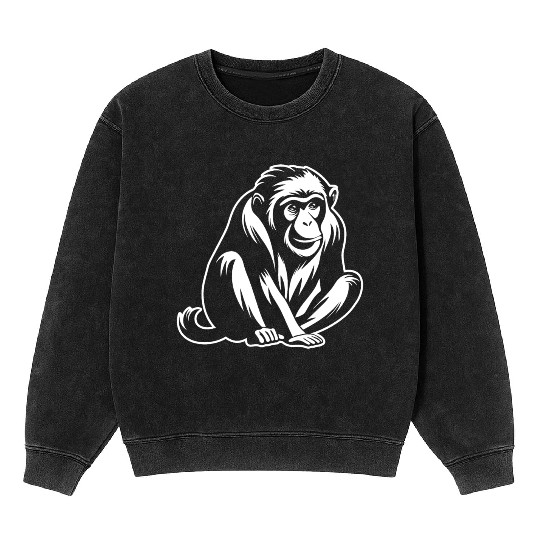 Ape Face Apes Apelike Jungle Primate Mineral Wash Sweatshirts