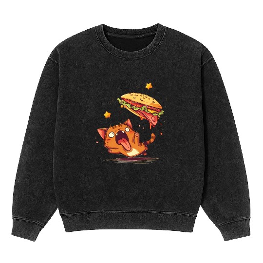 Cat and Taco A Perfectly Delicious Pair Mineral Wash Sweatshirts