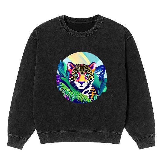 Jaguar in the Tropics Mineral Wash Sweatshirts